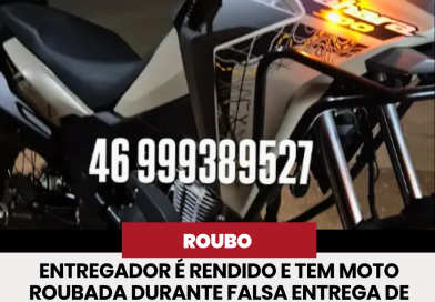 Entregador é rendido e tem moto roubada durante falsa entrega de lanches em Frutal