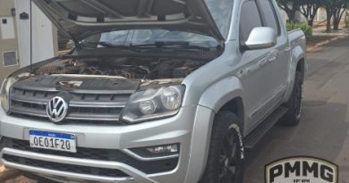 Polícia Militar apreende caminhonete com motor roubado em Fronteira