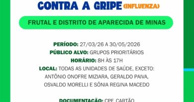 A Prefeitura de Frutal inicia hoje, sexta-feira, dia 27 de março, a Campanha de Vacinação contra a Influenza