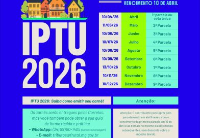 IPTU 2026: Fique em dia com a nossa cidade!