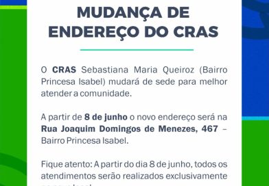 Atenção: atendimentos no CRAS Sebastiana Maria Queiroz (Princesa Isabel) Atenção: atendimentos no CRAS Sebastiana Maria Queiroz (Princesa Isabel)